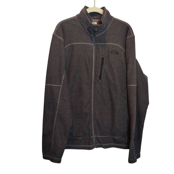 The North Face Men's Sz L Grey Fleece Full Zip Sweatshirt or Jacket - Picture 1 of 7